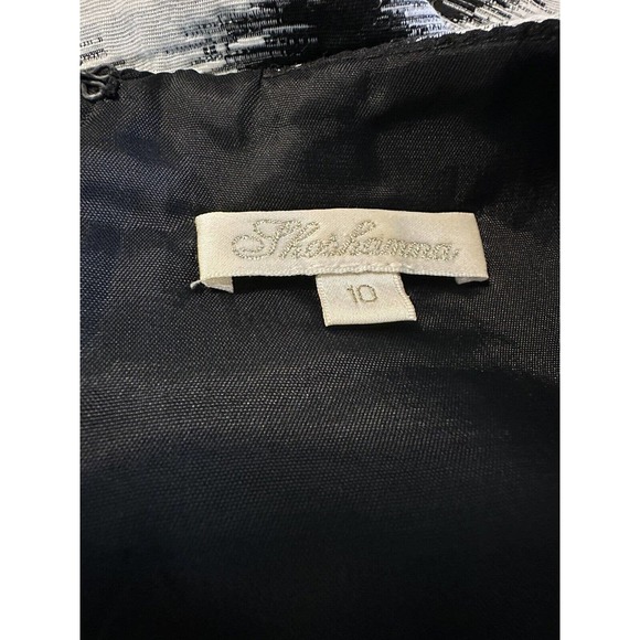 Shoshanna Womens Shift Dress 10 Cotton Blend Lined Sleeveless Black and White - Picture 10 of 11